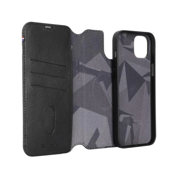 Decoded Detachable Wallet Case Leather with MagSafe for iPhone 15 Plus - Blackeng