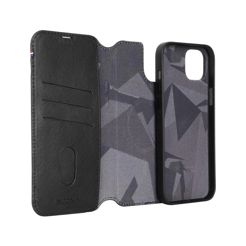 Decoded Detachable Wallet Case Leather with MagSafe for iPhone 15 Plus - Blackeng
