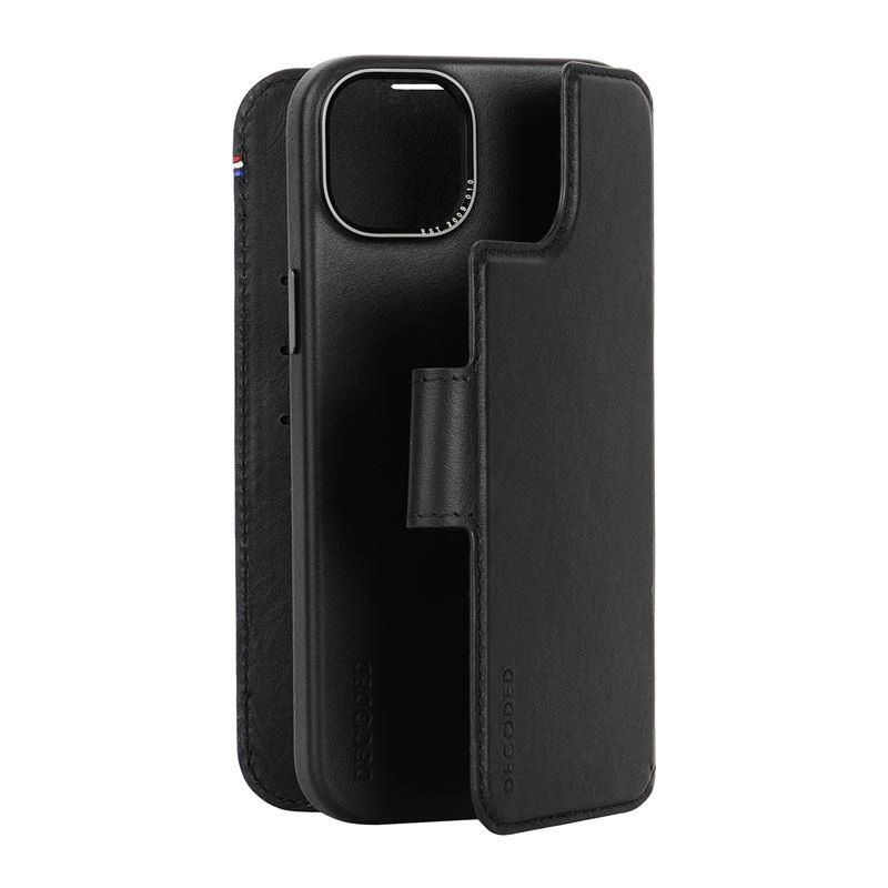 Decoded Detachable Wallet Case Leather with MagSafe for iPhone 15 Plus - Blackeng