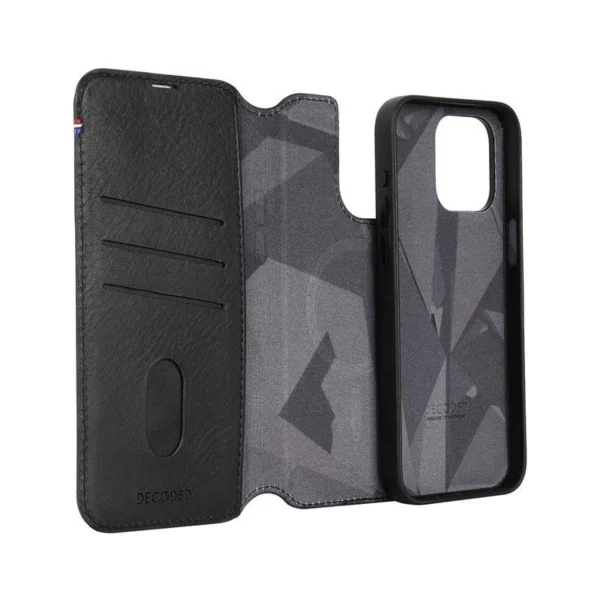Decoded Detachable Wallet Case Leather with MagSafe for iPhone 15 Pro Max - Blackeng