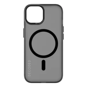 Decoded Transparent Grip Case with MagSafe for iPhone 15 - gray and blackeng