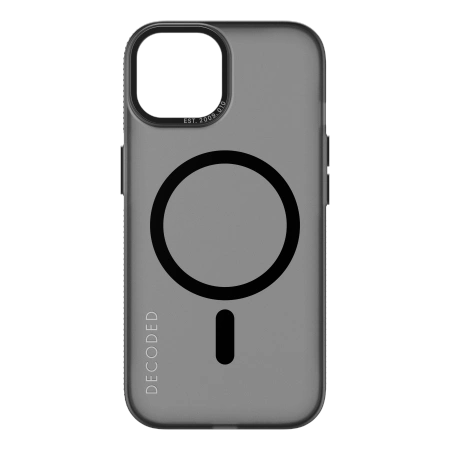 Decoded Transparent Grip Case with MagSafe for iPhone 15 - gray and blackeng