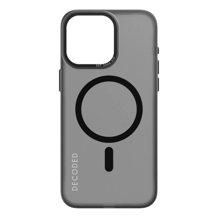 Decoded Transparent Grip Case with MagSafe for iPhone 15 Pro Max - gray and blackeng