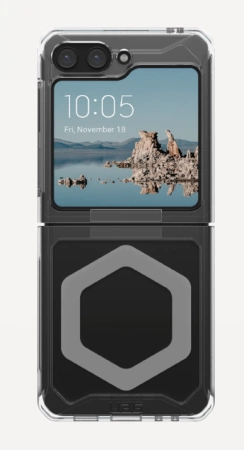 UAG Plyo Pro case with magnetic module for Samsung Galaxy Flip 5 - transparent-grayeng