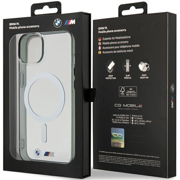 BMW Silver Ring MagSafe iPhone 15 Case - Cleareng