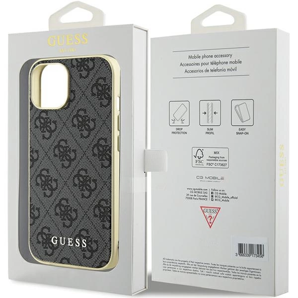 Guess 4G Charms Collection case for iPhone 15 - grayeng