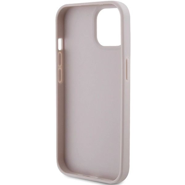 Guess Leather 4G Triangle Strass iPhone 15 Case - Pinkeng