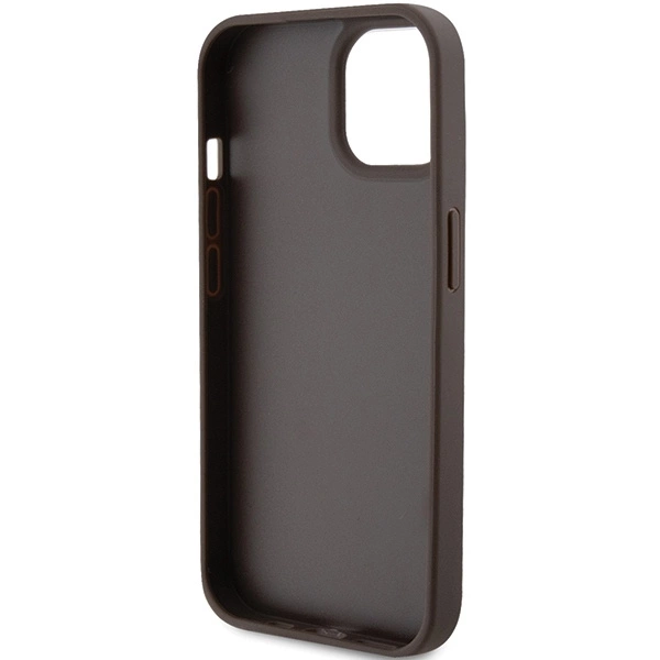 Guess Leather 4G Triangle Strass case for iPhone 15 - browneng