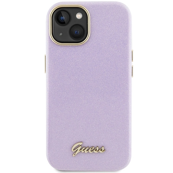 Guess Glitter Glossy Script case for iPhone 15 - lilaceng