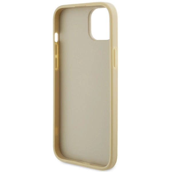 Guess Leather 4G Metal Logo Strass case for iPhone 15 - goldeng
