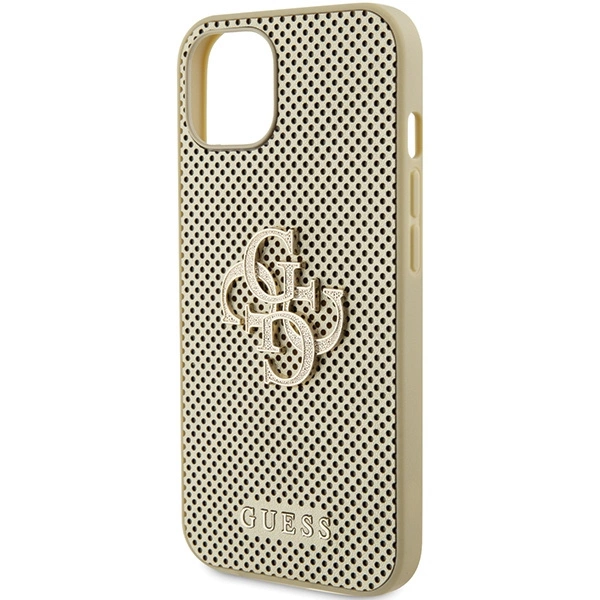 Guess Perforated 4G Glitter case for iPhone 15 - goldeng