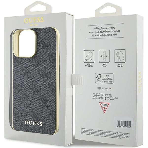 Guess 4G Charms Collection case for iPhone 15 Pro Max - grayeng