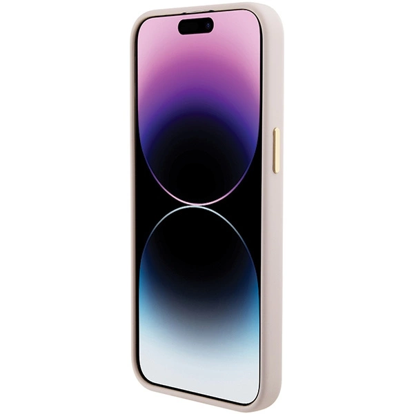 Guess Silicone Logo Strass 4G Case for iPhone 15 Pro Max - Pinkeng