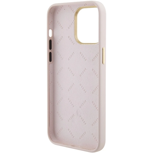 Guess Silicone Logo Strass 4G Case for iPhone 15 Pro Max - Pinkeng