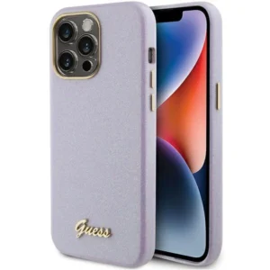 Guess Glitter Glossy Script case for iPhone 15 Pro Max - lilaceng