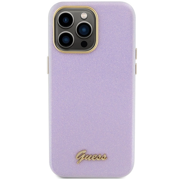 Guess Glitter Glossy Script case for iPhone 15 Pro Max - lilaceng