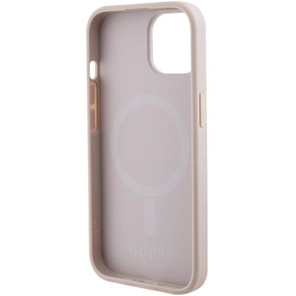 Guess Saffiano MagSafe case for iPhone 15 Plus - pinkeng