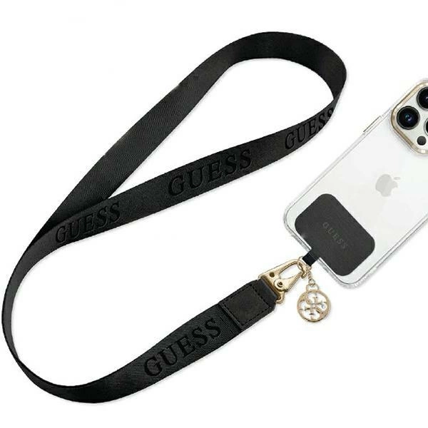 Guess CBDY Nylon Chain phone lanyard - blackeng