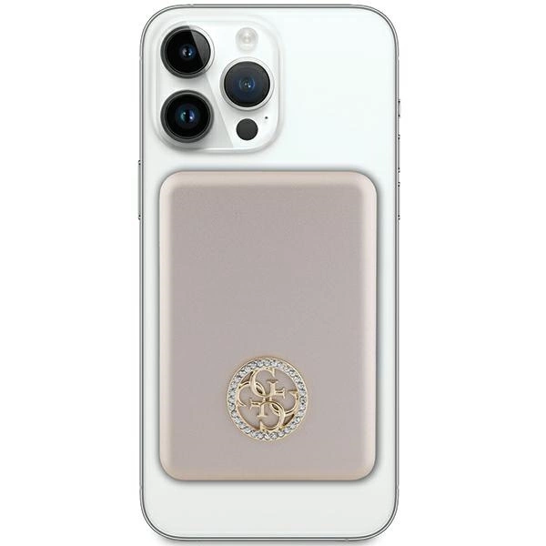 Guess MagSafe 4G Strassed Metal Logo induction power bank 15W 5000mAh - goldeng