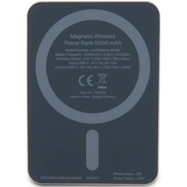 Guess MagSafe 4G Strassed Metal Logo induction power bank 15W 5000mAh - goldeng