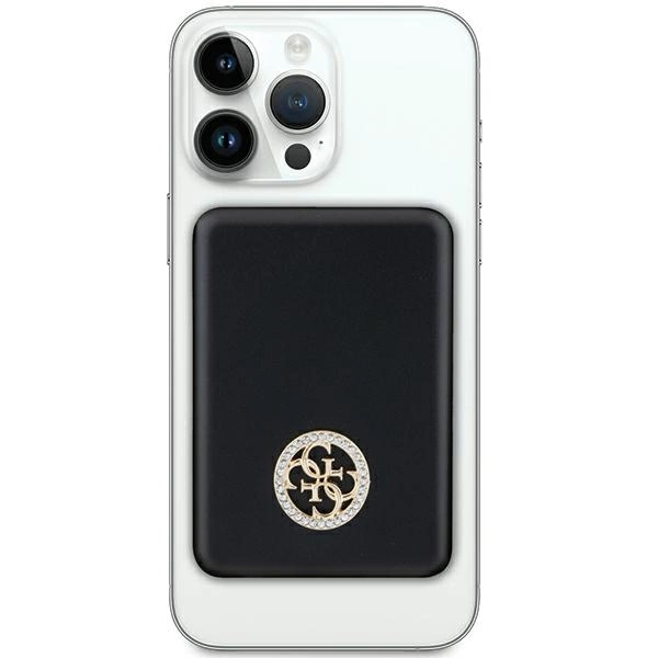 Guess MagSafe 4G Strassed Metal Logo induction power bank 15W 5000mAh - blackeng