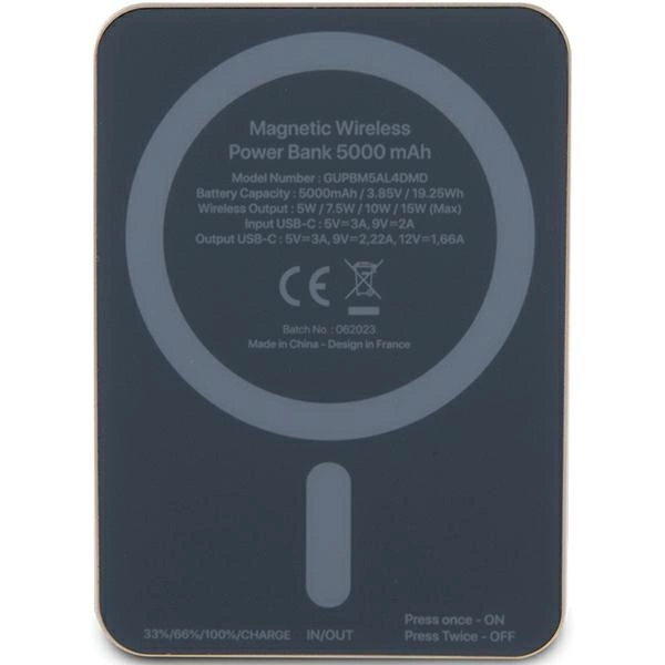 Guess MagSafe Metal Script Logo induction power bank 15W 5000mAh - goldeng