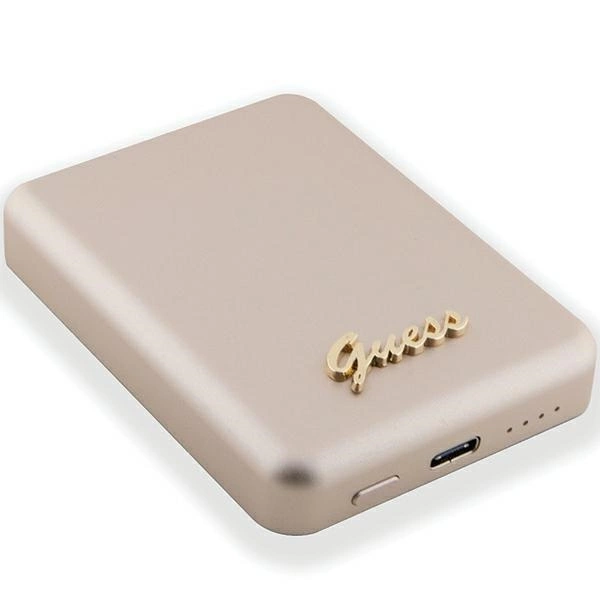 Guess MagSafe Metal Script Logo induction power bank 15W 5000mAh - goldeng
