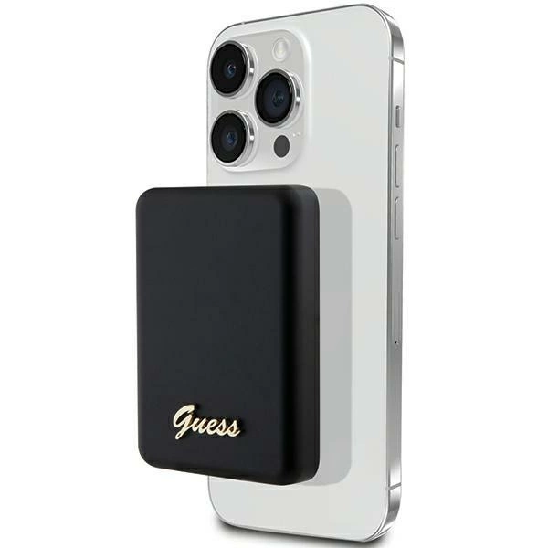 Guess MagSafe Metal Script Logo induction power bank 15W 5000mAh - blackeng