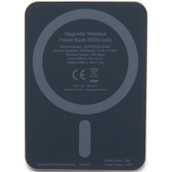 Guess MagSafe Metal Script Logo induction power bank 5W 3000mAh - goldeng