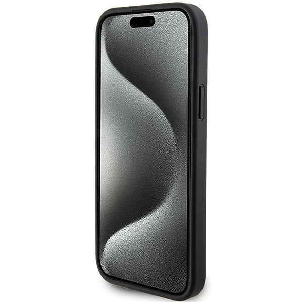 Karl Lagerfeld Saffiano Cardslot Karl&Choupette Metal Pin case for iPhone 15 - blackeng