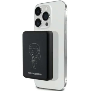 Karl Lagerfeld NFT Outline Ikonik MagSafe 5000mAh induction power bank - blackeng