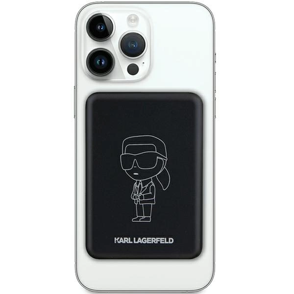 Karl Lagerfeld NFT Outline Ikonik MagSafe 5000mAh induction power bank - blackeng