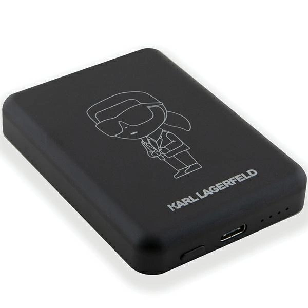 Karl Lagerfeld NFT Outline Ikonik MagSafe 5000mAh induction power bank - blackeng