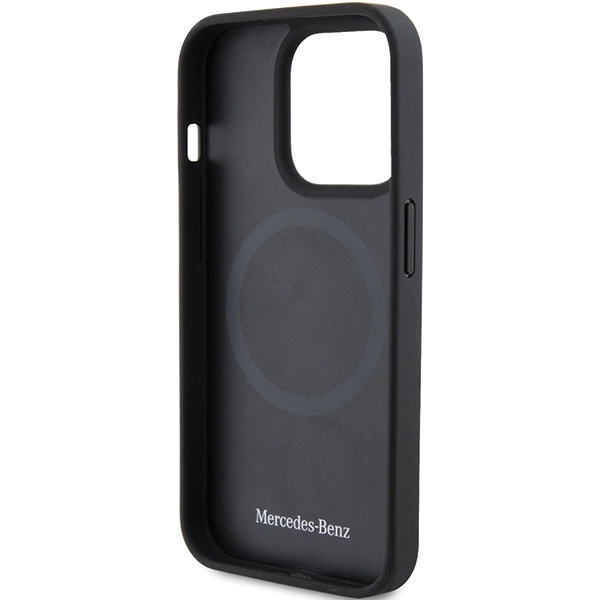 Mercedes Smooth Leather MagSafe case for iPhone 15 Pro - blackeng
