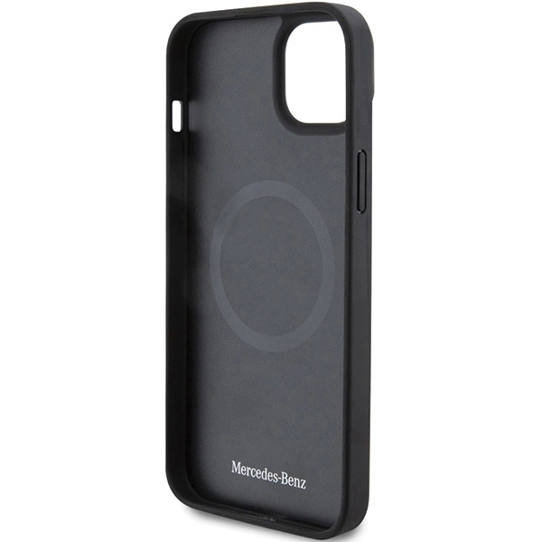 Mercedes Smooth Leather MagSafe case for iPhone 15 Plus - blackeng