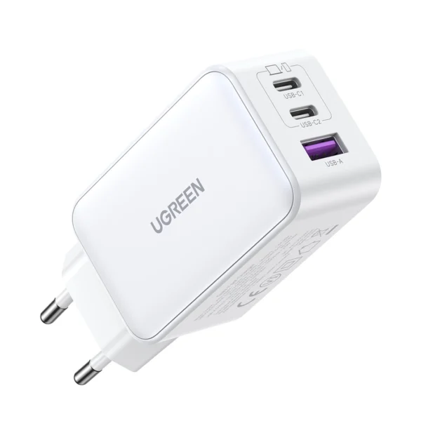 Ugreen CD244 65W USB-A / 2x USB-C GaN fast charger - whiteeng