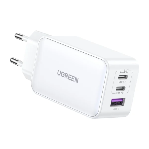 Ugreen CD244 65W USB-A / 2x USB-C GaN fast charger - whiteeng