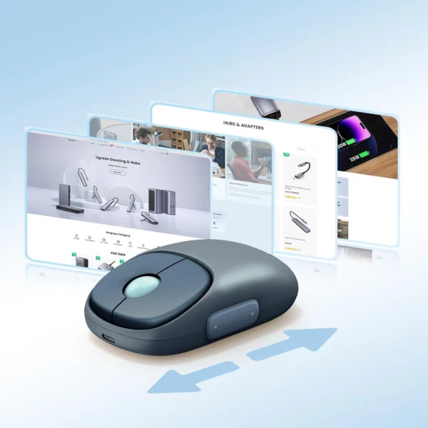 Ugreen MU102 FUN+ Bluetooth / 2.4 GHz wireless mouse - blackeng