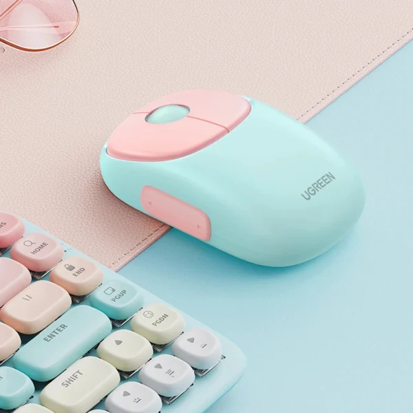 Ugreen MU102 FUN+ Bluetooth / 2.4 GHz wireless mouse - pinkeng