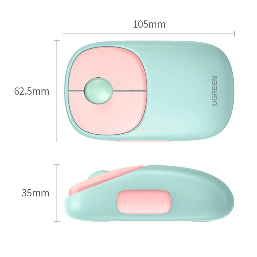 Ugreen MU102 FUN+ Bluetooth / 2.4 GHz wireless mouse - pinkeng