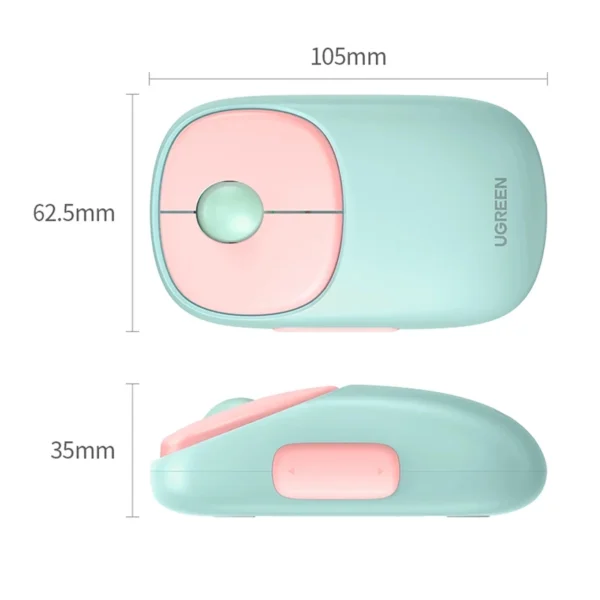 Ugreen MU102 FUN+ Bluetooth / 2.4 GHz wireless mouse - pinkeng