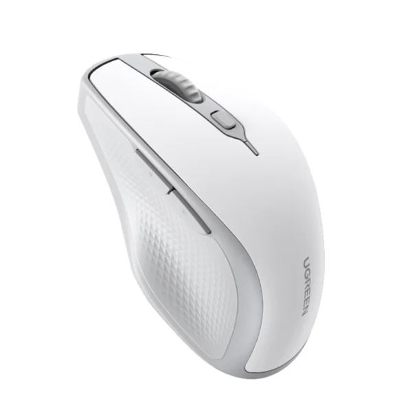Ugreen MU101 ergonomic wireless mouse Bluetooth / 2.4 GHz - whiteeng