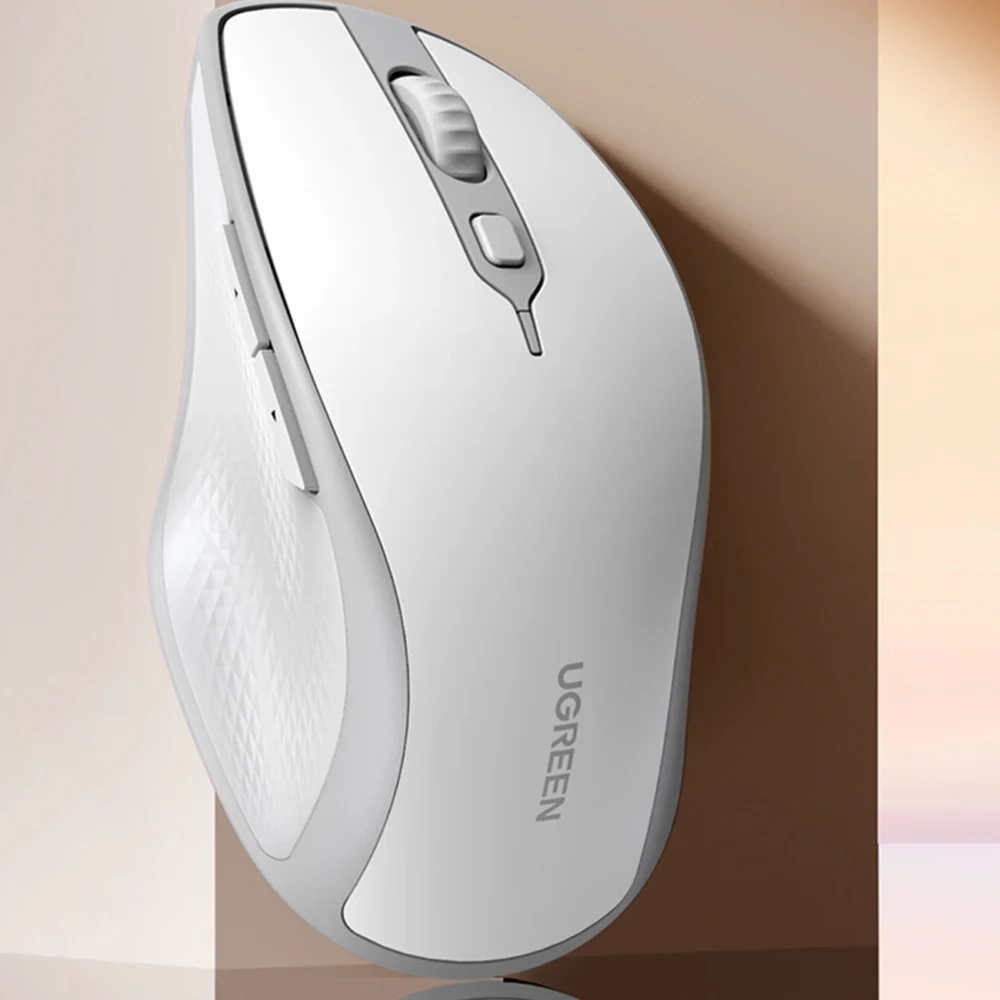 Ugreen MU101 ergonomic wireless mouse Bluetooth / 2.4 GHz - whiteeng