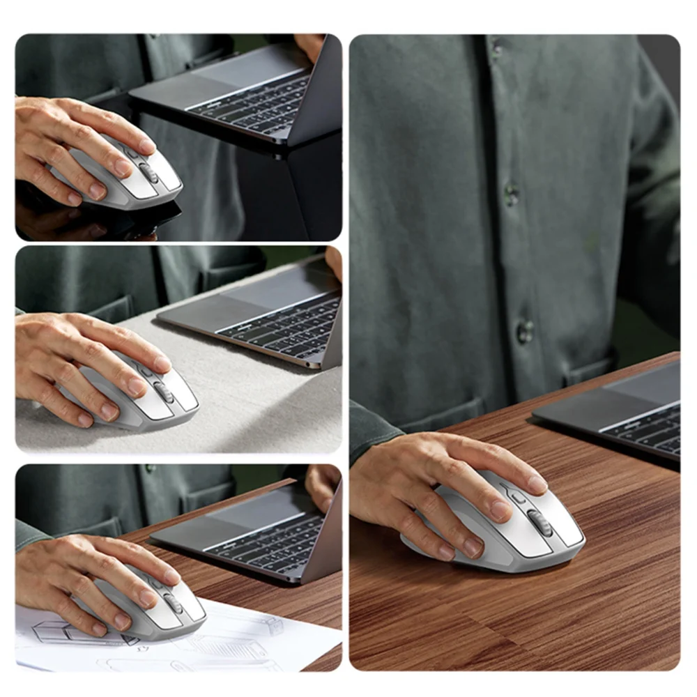 Ugreen MU101 ergonomic wireless mouse Bluetooth / 2.4 GHz - whiteeng