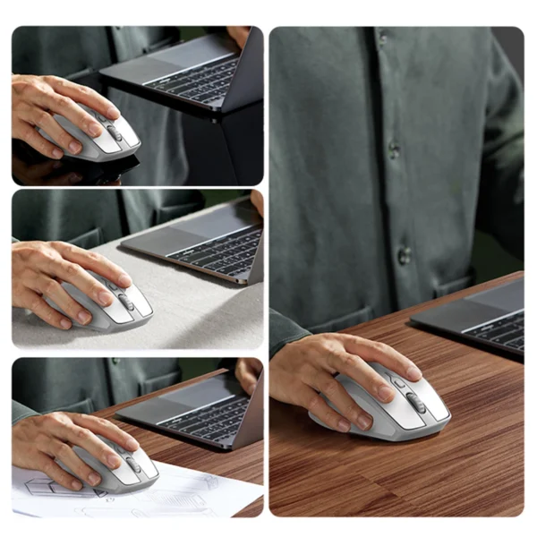 Ugreen MU101 ergonomic wireless mouse Bluetooth / 2.4 GHz - whiteeng