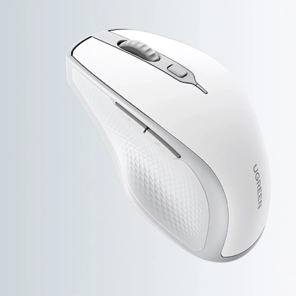 Ugreen MU101 ergonomic wireless mouse Bluetooth / 2.4 GHz - whiteeng