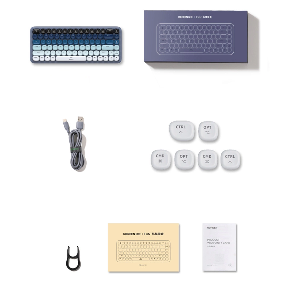 Ugreen KU101 Bluetooth/USB-C Wireless Mechanical Keyboard with Backlight - Blueeng