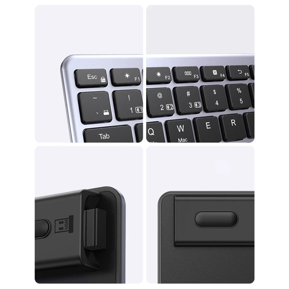 Ugreen KU005 Bluetooth / 2.4 GHz wireless membrane keyboard - blackeng