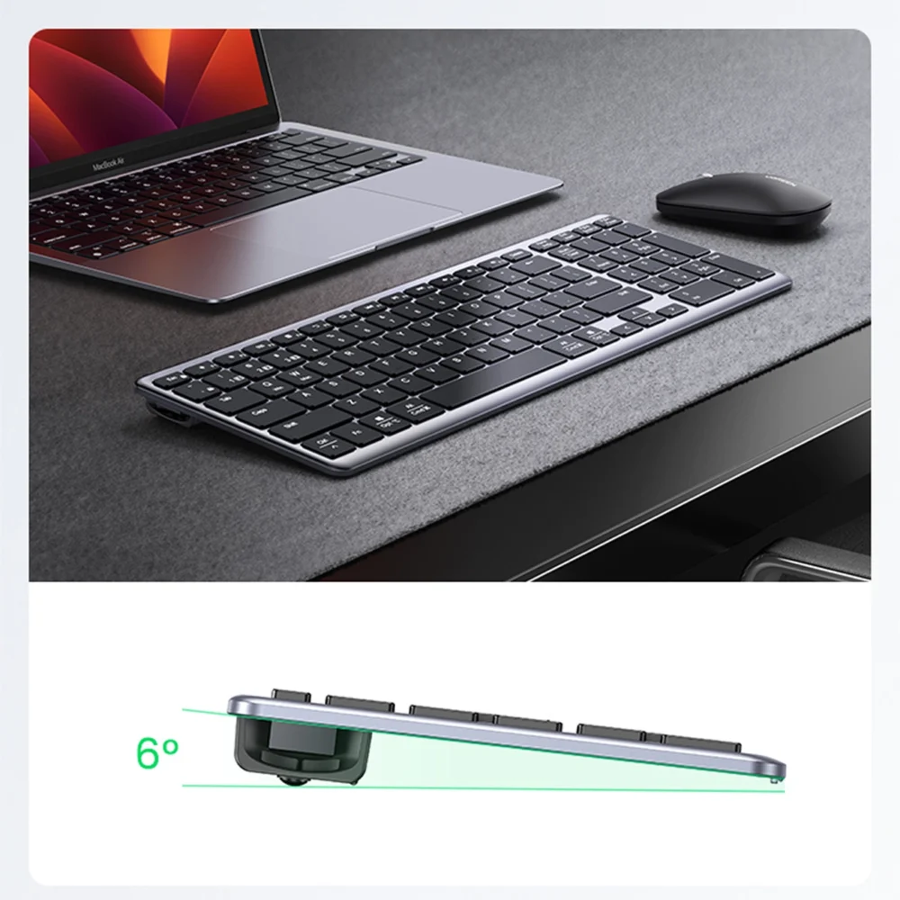 Ugreen KU005 Bluetooth / 2.4 GHz wireless membrane keyboard - blackeng