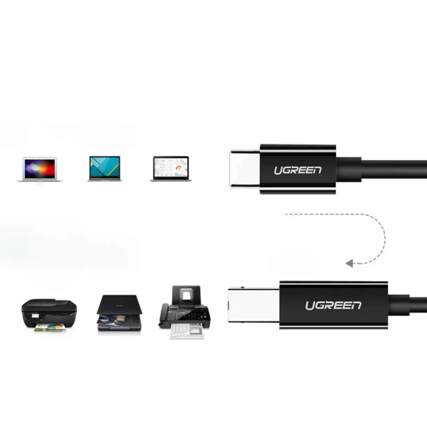 Ugreen US241 USB-C 2.0 - USB-B cable 1 m - blackeng